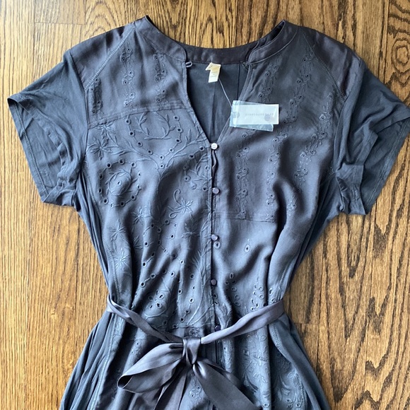 TINY Anthropologie - Mixed Fabrics Dress - Grey -M - Picture 2 of 11